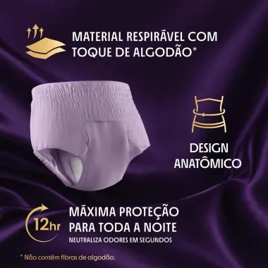 Roupa &Iacute;ntima Plenitud Noturna Tamanho P/M 24 Unidades Descart&aacute;veis Leve Mais Por Menos