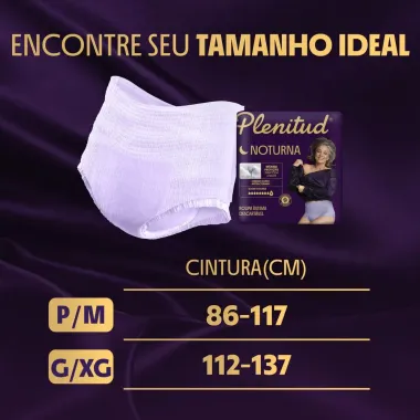 Roupa &Iacute;ntima Plenitud Noturna Tamanho P/M 24 Unidades Descart&aacute;veis Leve Mais Por Menos