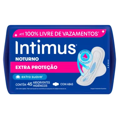 Absorvente Intimus Noturno Extra Proteção Extra Suave com Abas 45 Unidades