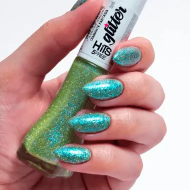 Esmalte Hits 5Free Glitter Cor Diamante Fantasia 8ml