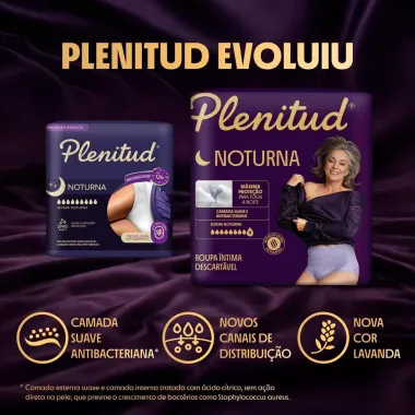 Roupa &Iacute;ntima Plenitud Noturna Unissex Tamanho G/XG 24 Unidades Descart&aacute;vel Leve Mais Por Menos
