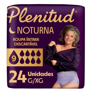 Roupa &Iacute;ntima Plenitud Noturna Unissex Tamanho G/XG 24 Unidades Descart&aacute;vel Leve Mais Por Menos
