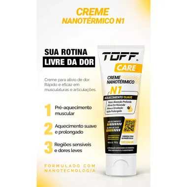 Creme Nanotérmico N1 Toff Care Aquecimento Suave Hot 50g