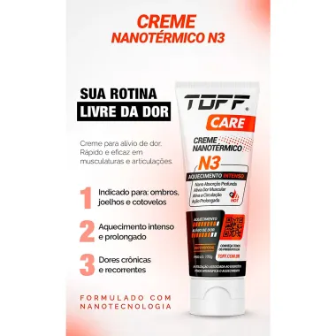 Creme Nanotérmico N3 Toff Care Aquecimento Intenso Hot 50g