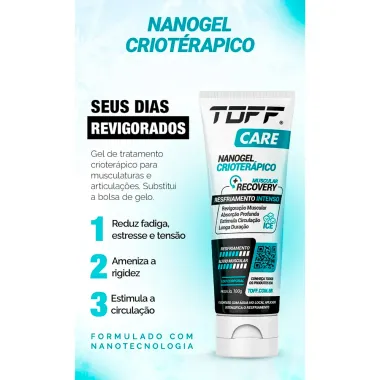 Nanogel Crioterápico Toff Care Resfriamento Intenso 50g