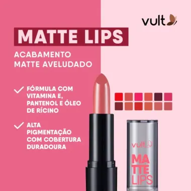 Batom Vult Marrom Castanho Matte Lips 3,8g