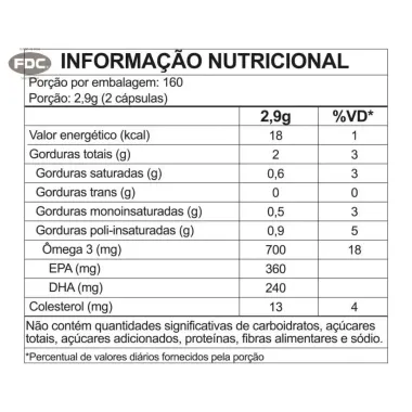 Ômega 3 FDC 1.000mg com 320 Cápsulas