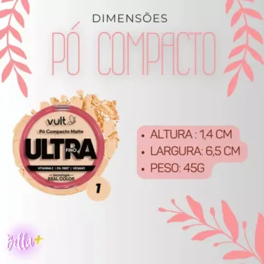 Pó Compacto Vult Matte Ultrafino Cor V420 9g