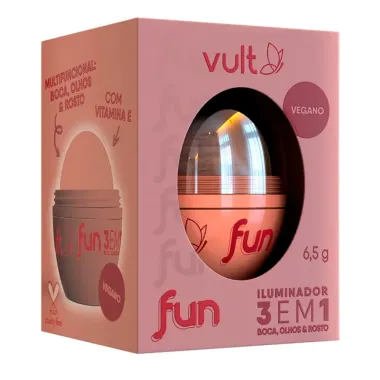 Iluminador Vult Fun 3 em 1 Cor Rosé Iluminada 6,5g