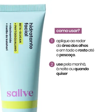 Hidratante Facial Sallve Beta Glucan e Phytoesqualano Gel Creme 40g