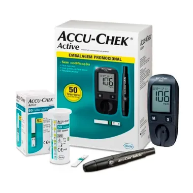 Accu-Chek Active Kit Monitor de Glicemia 50 Tiras Teste