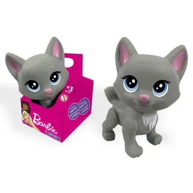 Mini Gata na Casinha Barbie Mini Pet 3+ Anos Cinza 1 Unidade