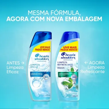 Shampoo Head&Shoulders Limpeza Eficaz Leve Mais Por Menos 650ml