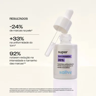 Niacinamida 20% Sallve Super S&eacute;rum Concentrado 30ml