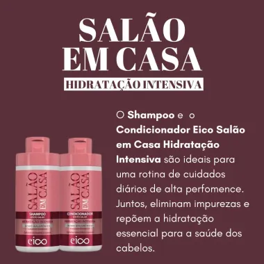 Kit Básico Eico Salão em Casa Cronograma Profissional Shampoo 450ml e Condicionador 400ml