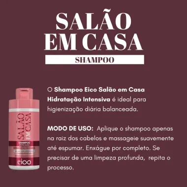 Kit Básico Eico Salão em Casa Cronograma Profissional Shampoo 450ml e Condicionador 400ml