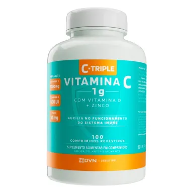 Vitamina C C- Triple 1g com 100 Comprimidos Revertidos