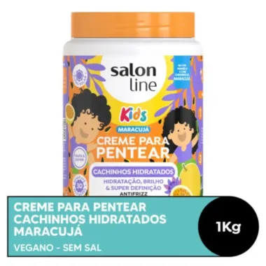 Creme para Pentear Salon Line Kids Maracujá Cachinhos Hidratados 1Kg