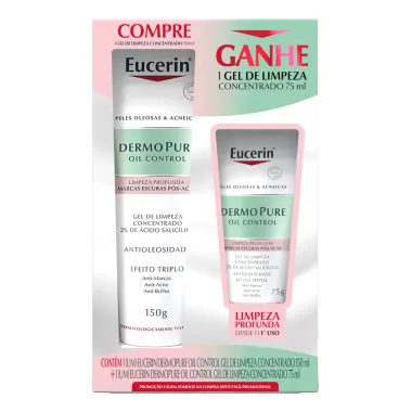 Eucerin Dermo Pure Oil Control Gel de Limpeza Concentrado 150ml e Ganhe Gel de Limpeza Concentrado 75ml