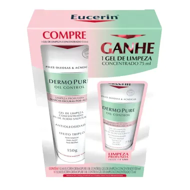 Eucerin Dermo Pure Oil Control Gel de Limpeza Concentrado 150ml e Ganhe Gel de Limpeza Concentrado 75ml