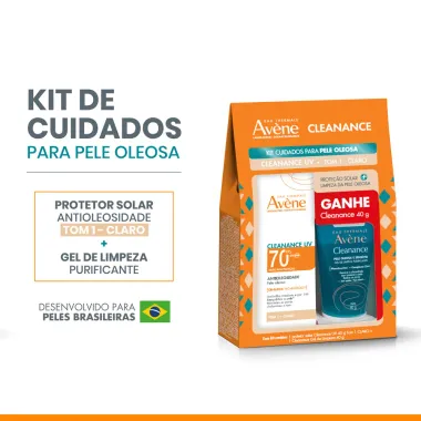 Protetor Solar Avène Cleanance UV FPS70 Antioleosidade Tom 1 Claro 40g e Ganhe Gel de Limpeza Cleanance 40g