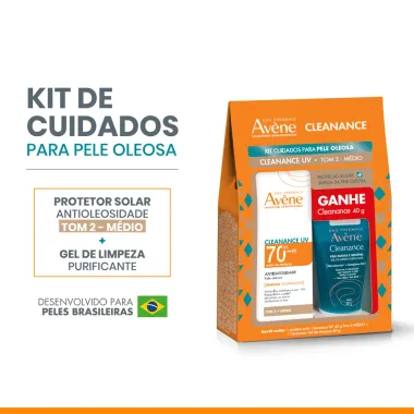 Protetor Solar Avène Cleanance UV FPS70 Antioleosidade Tom 2 Médio 40g e Ganhe Gel de Limpeza Cleanance 40g