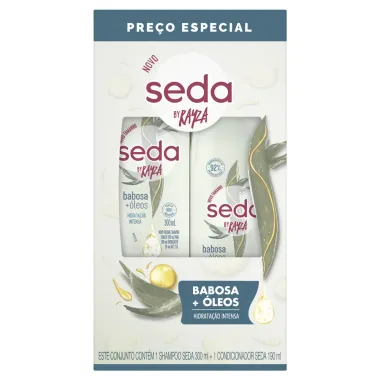 Shampoo 300ml e Condicionador 190ml Seda by Rayza Babosa e Óleos