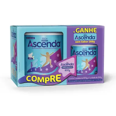 Ascenda Baunilha 800g e Ganhe Ascenda Sem Sabor 260g