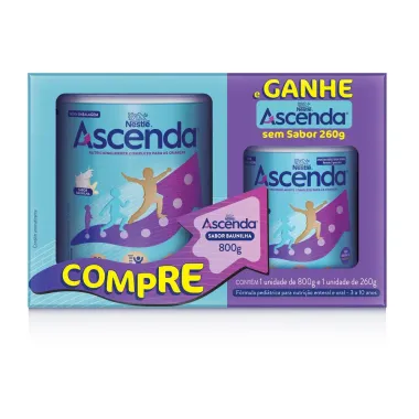 Ascenda Baunilha 800g e Ganhe Ascenda Sem Sabor 260g