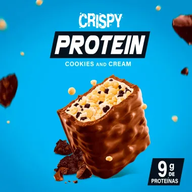 Barra de Proteína Nutry Crispy Protein com 9g de Proteínas Sabor Cookies & Cream 30g