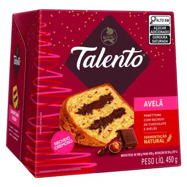 Panettone Talento Avelã com Recheio Cremoso 450g