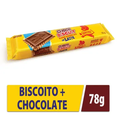 Biscoito Garoto Choco Biscuit Sabor Chocolate Ao Leite 78g