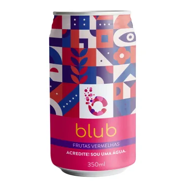 Água Blub Sabor Frutas Vermelhas Gaseificada Lata 350ml