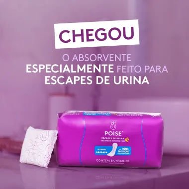 Absorvente Poise Escapes De Urina Noturno Maxi Intenso Com 8 Unidades