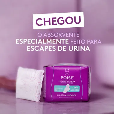 Absorvente Longo Poise Escapes de Urina Moderado com 8 Unidades