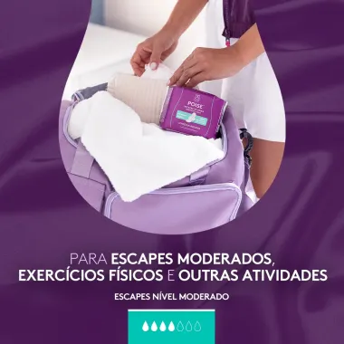 Absorvente Longo Poise Escapes de Urina Moderado com 8 Unidades