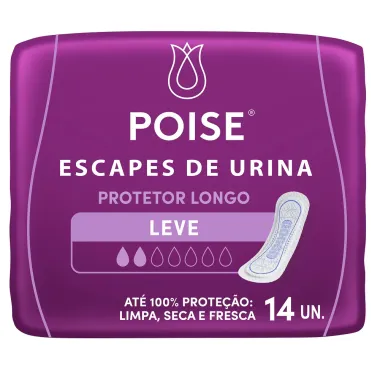 Protetor Para Incontinencia Longo Poise Leve Com 14 Unidades