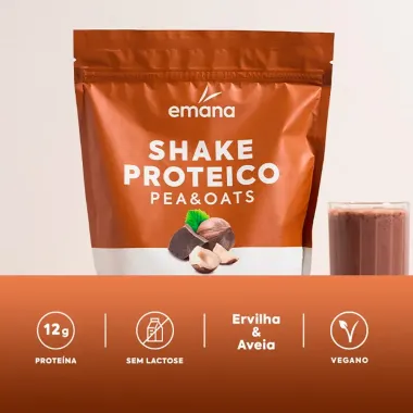 Shake Proteico Pea & Oats Emana Sabor Chocolate com Avelã 450g