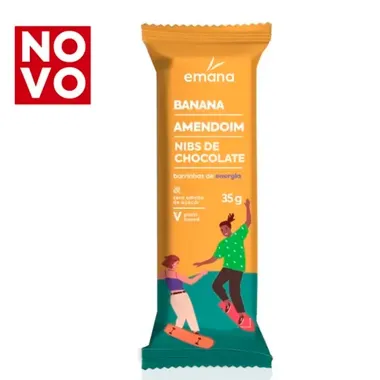 Barra de Fruta Emana Sabor Banana Amendoim e Nibs de Cacau 35g