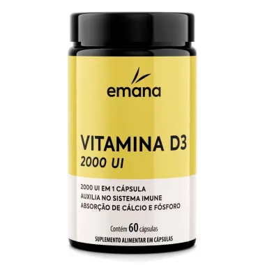 Vitamina D3 20000 UI Emana com 60 Cápsulas