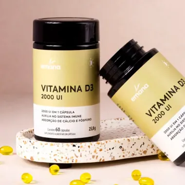 Vitamina D3 20000 UI Emana com 60 Cápsulas