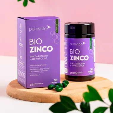 Bio Zinco Puravida com 30 Cápsulas Softgel