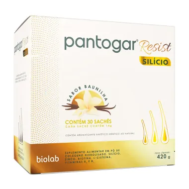 Pantogar Resist Silício Sabor Baunilha com 30 Sachês de 14g cada