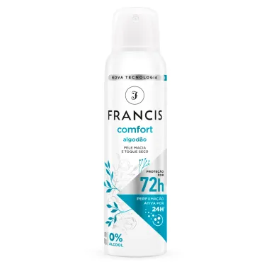 Desodorante Francis Comfort Algodão Aerosol Antitranspirante 72h 150ml