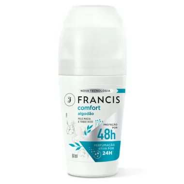 Desodorante Francis Comfort Algodão Roll-on Antitranspirante 48h 50ml