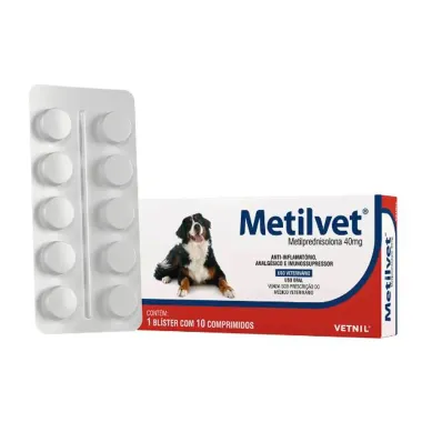 Metilvet 40mg para Cães com 10 Comprimidos