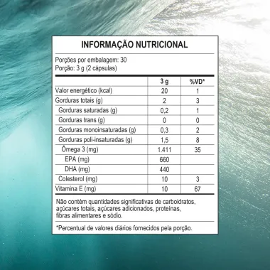 Puravida &Ocirc;mega 3 EPA DHA Suplemento Alimentar 60 C&aacute;psulas