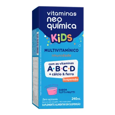 Vitamina Neo Química Kids Multivitamínico Imundade Suspensão Sabor Tutti-Frutti 240ml