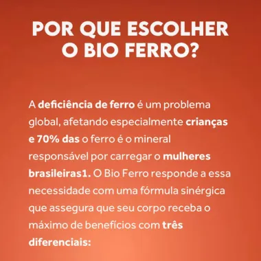 Bio Ferro Puravida Ferro Quelato + Vitamina C Com 60 Capsulas Softgel