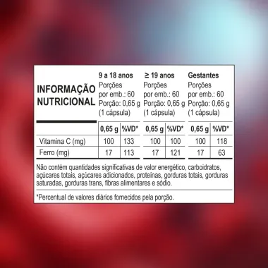 Bio Ferro Puravida Ferro Quelato + Vitamina C Com 60 Capsulas Softgel